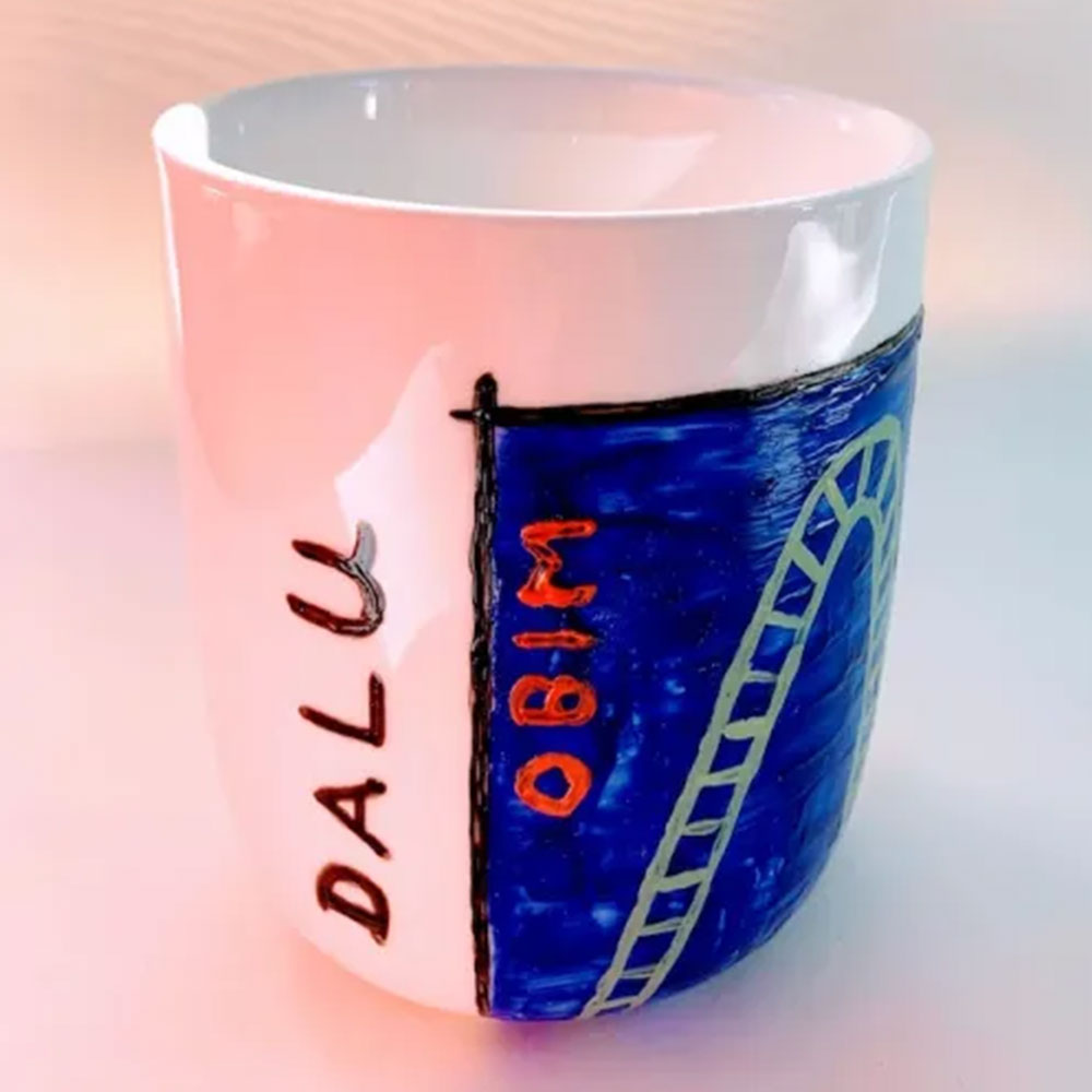 Unique African Painted Mug | Handcrafted 'Obim' Porcelain Mug