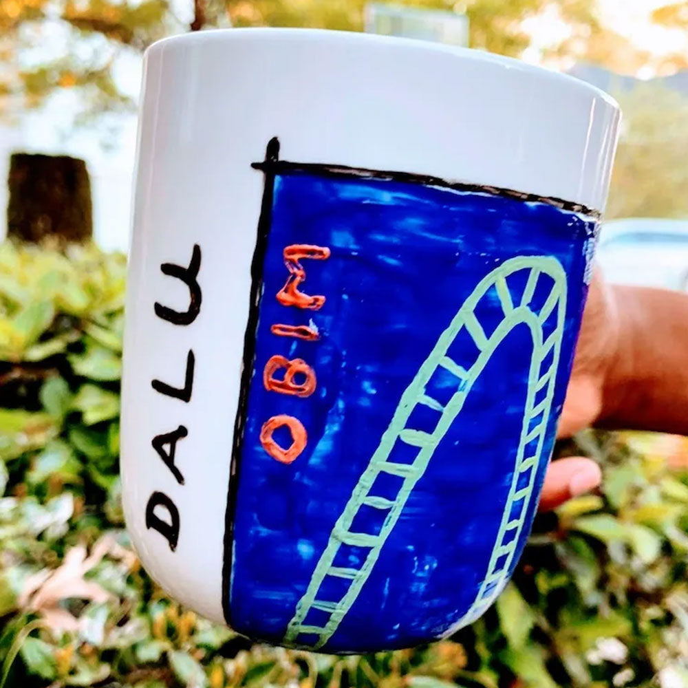Unique African Painted Mug | Handcrafted 'Obim' Porcelain Mug